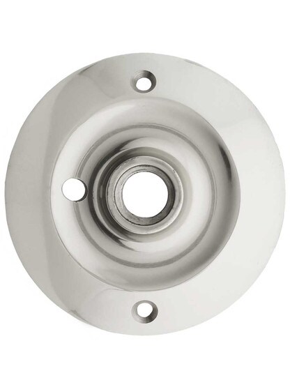 Extra Large Forged Brass Rosette - 3 1/4 inch Diameter in Polished Nickel.